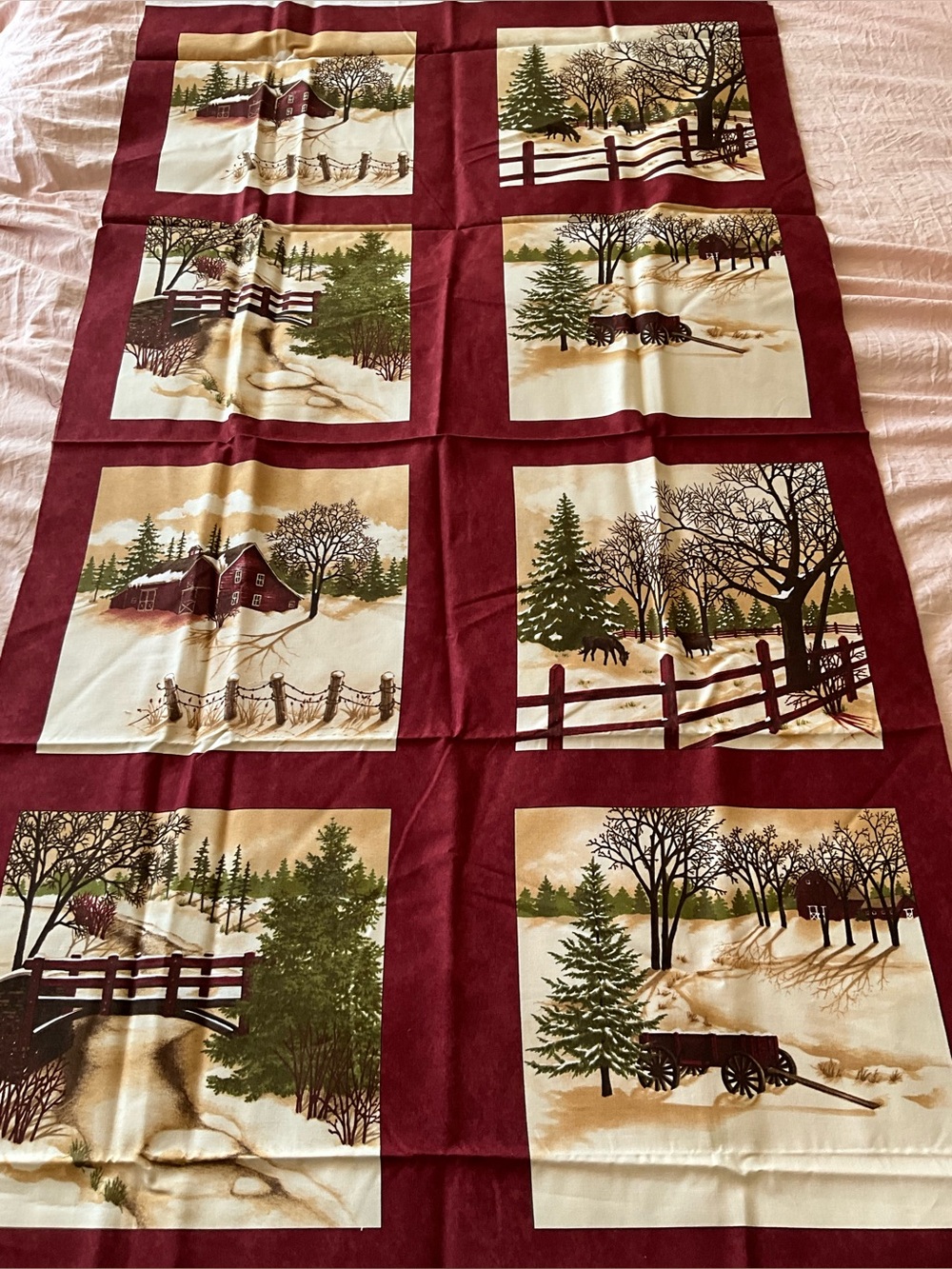 Moda#6550 Through the Winter Woods Quilt Block Panel Fabric Unfinished 24" x 45"